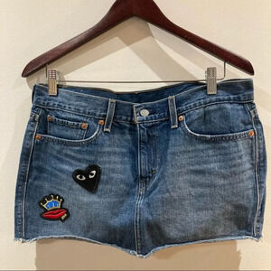 LEVI’S Sz 30 Emoji Jeans Denim Mini  Skirt